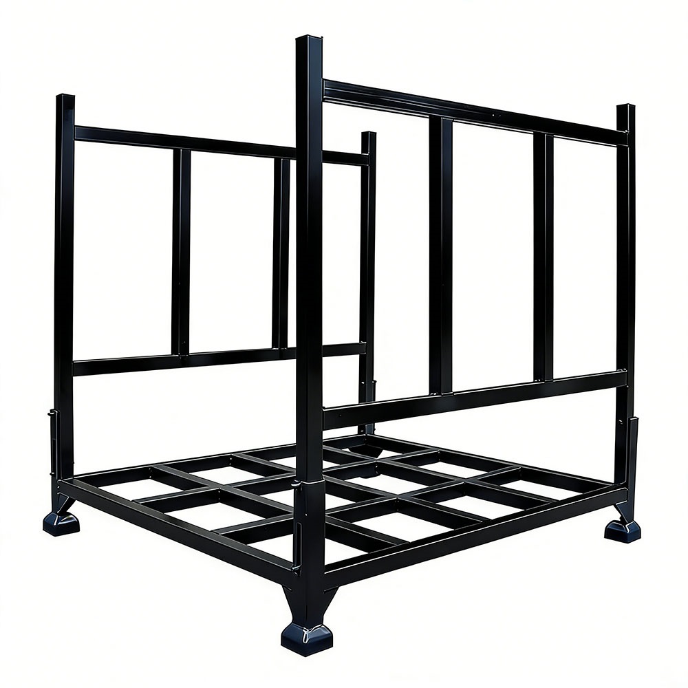 Custamizable Stackable Metal Storage Cage Industrial Warehouse Cargo Rack Heavy Duty Foldable Stacking Rack