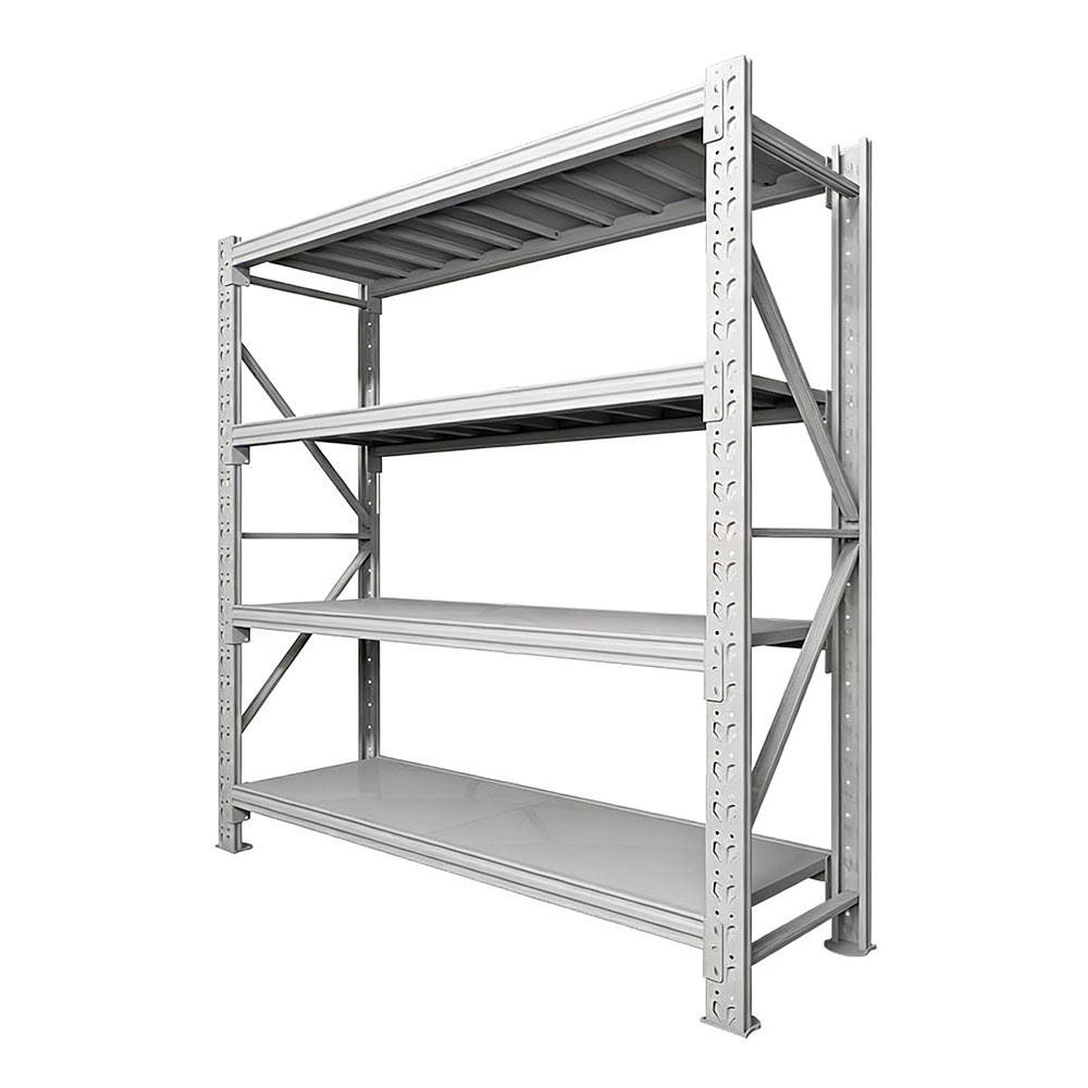 Warehouse Storage Shelves Cold Rolled Steel Pallet Racking Powder Coated Adjustable Plug-In Installation 4 Layer