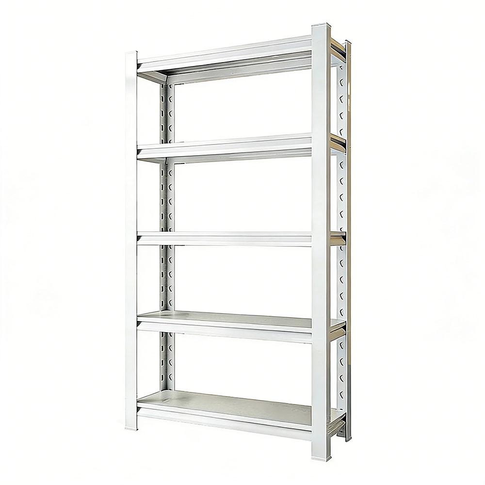 Multi-purpose 5-Tier White Metal Shelving Unit Adjustable Storage Rack for Home Office Garage & Basement