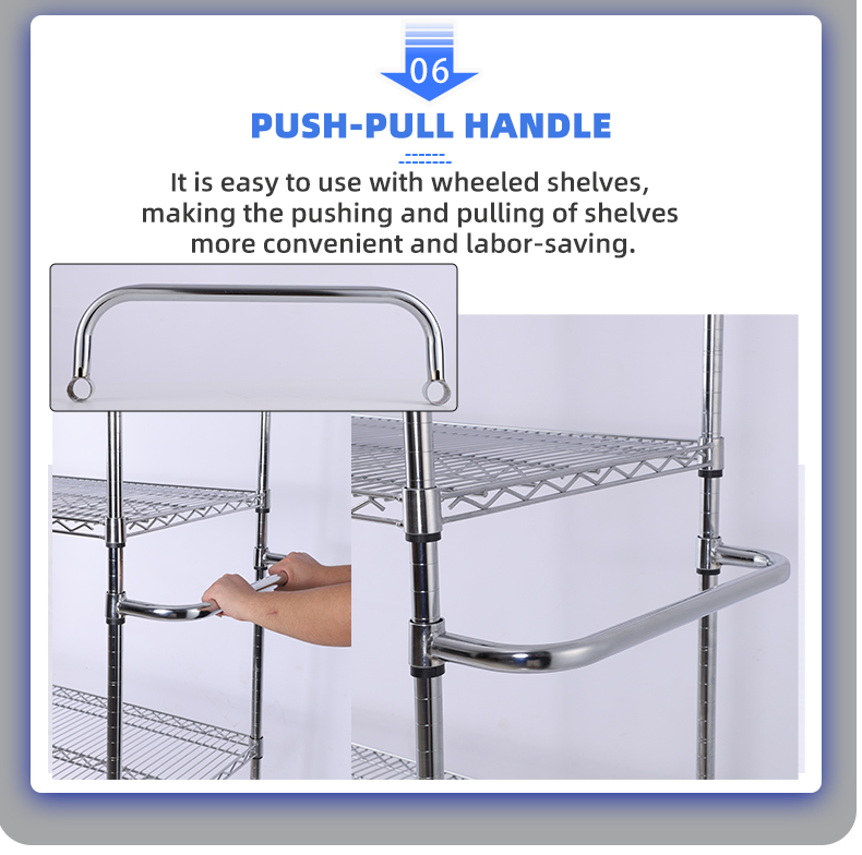 Customized Mobile Wire Shelving Tilted Anti-Roll Warehouse Storage With Wheels for Warehouse