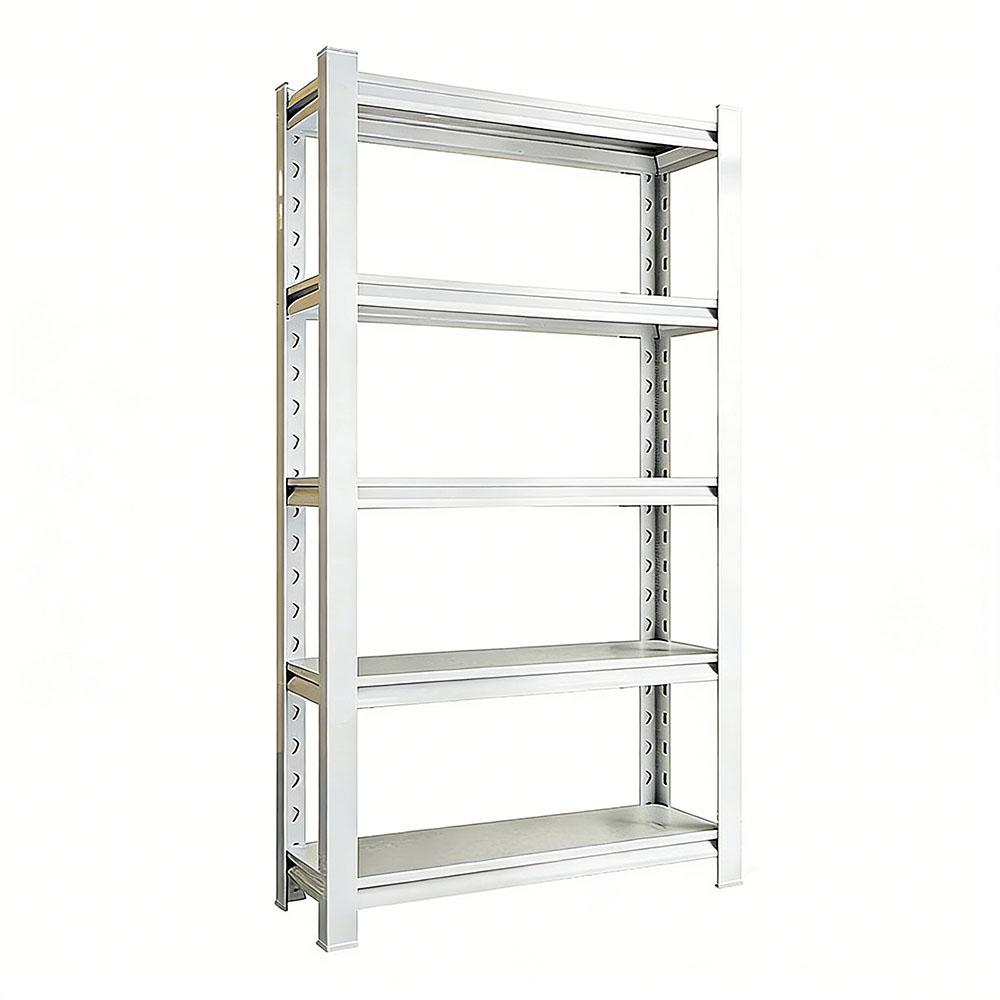 5-Tier Light Duty White Metal Storage Rack Adjustable Industrial Shelving for Commercial & Home Use