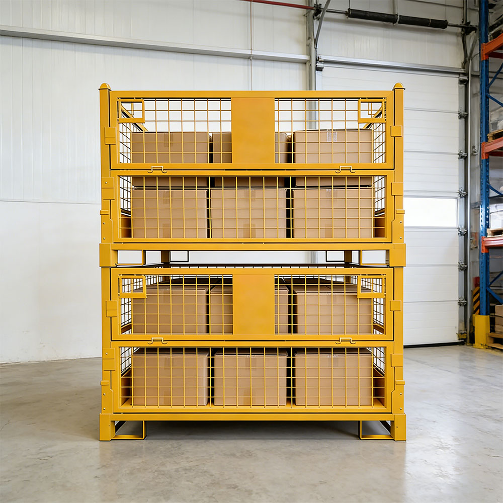 Customized Stackable Wire Mesh Folding Cages Stacking Storage Cages for Warehouse & Industrial