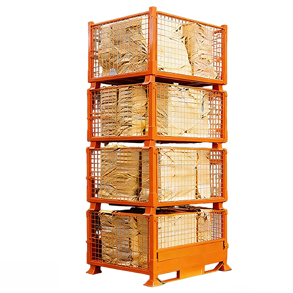 Wholesale Customized Stackable Folding Cages Foldable Storage Cold Rolled Steel Mesh Containers for Factory
