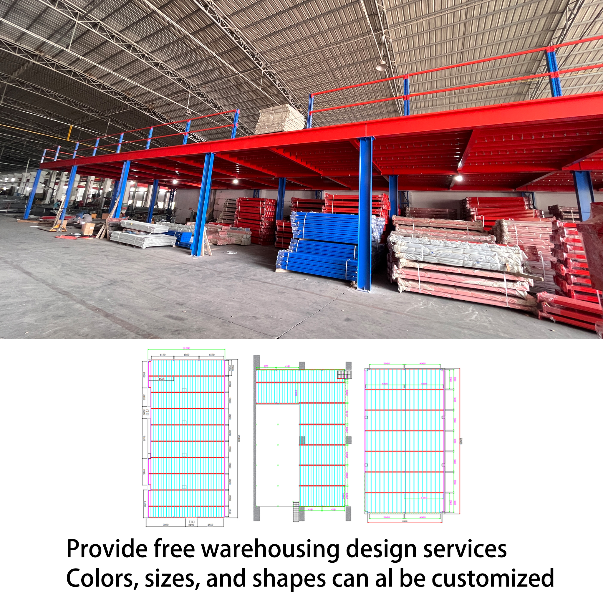 Industrial 4 Layer Cold Rolled Steel Warehouse Storage Rack with Powder Coating for Supermarket and Workshop Use