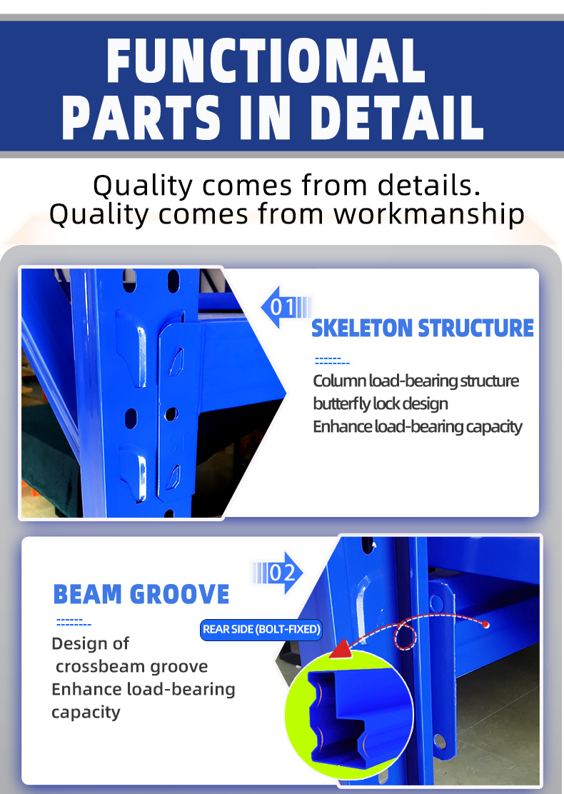 Industrial Cold Rolled Steel Multilayer Boltless Adjustable Electrostatic Powder Coated Anti-Rust Corrosion Pallet Racking