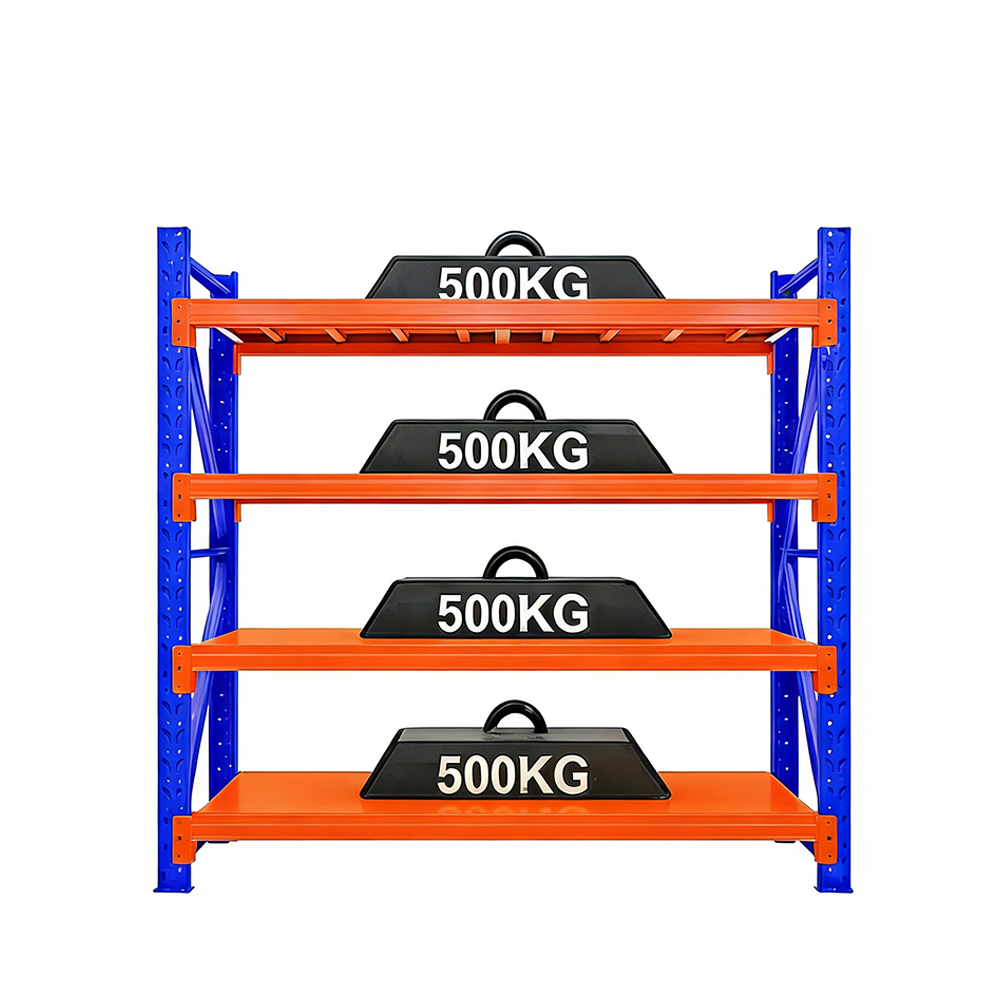 Heavy Duty Adjustable Steel Studded Shelves Powder Coated 2000mm Height Warehouse Storage System for Factory