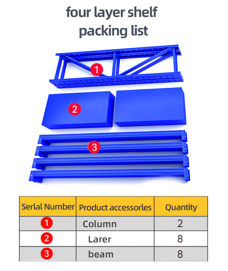 Industrial Cold Rolled Steel Multilayer Boltless Adjustable Electrostatic Powder Coated Anti-Rust Corrosion Pallet Racking
