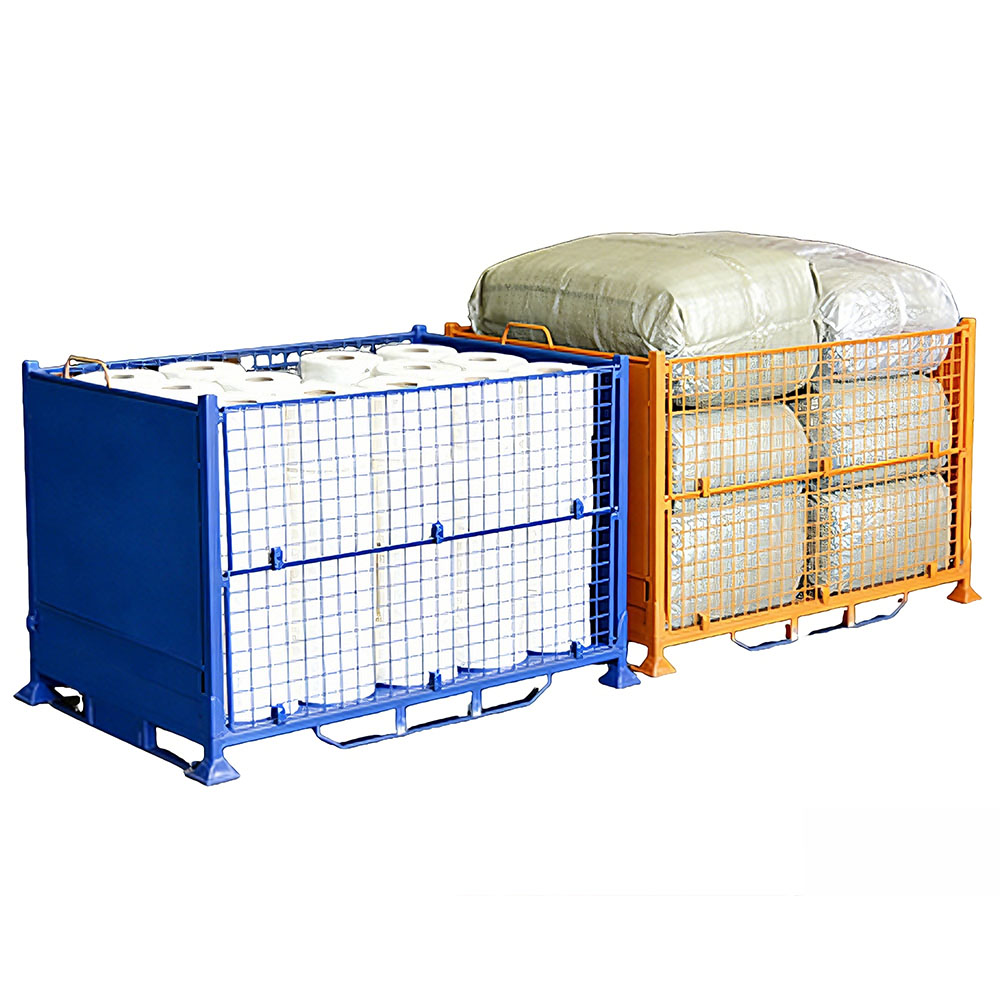 Customized Wholesale Stackable Folding Cages Collapsible Storage Cages Cold Rolled Steel Mesh Cages for Factory