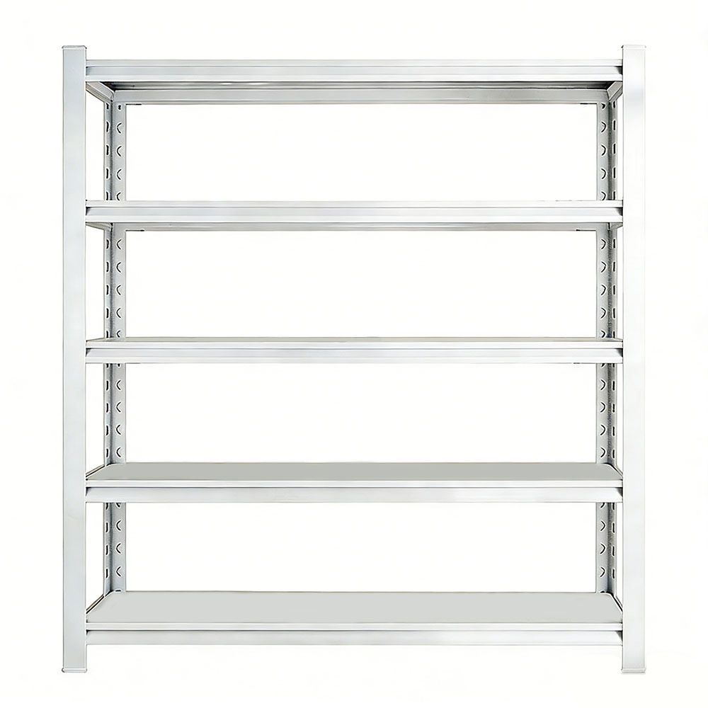 Industrial Grade 5-Tier White Steel Storage Shelving Light Duty Adjustable Rack for Warehouse Garage