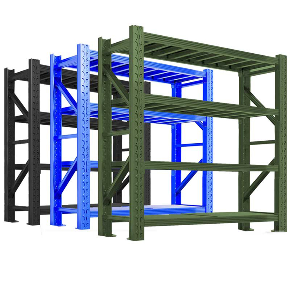 Adjustable 4-Layer Steel Boltless Detachable Corrosion Protection Powder Coated Medium Duty Warehouse Storage Shelves