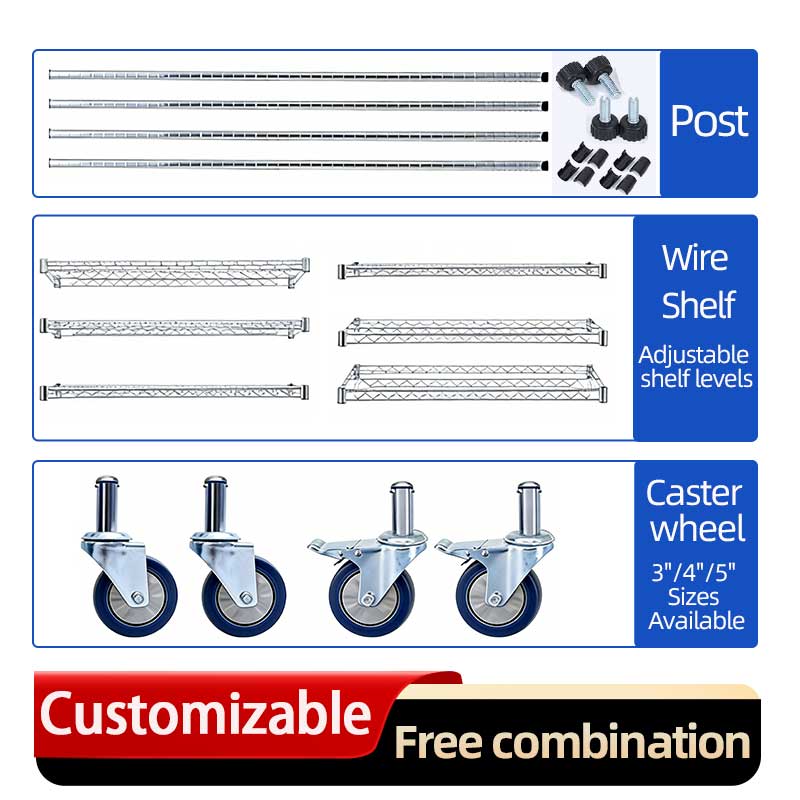 Customized Multi Layer Chrome Plated Wire Shelving Wire Mesh Shelving Rack for Warehouse & Commercial