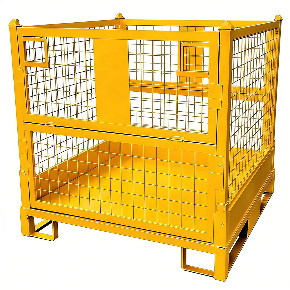 Customized Stackable Wire Mesh Folding Cages Stacking Storage Cages for Warehouse & Industrial
