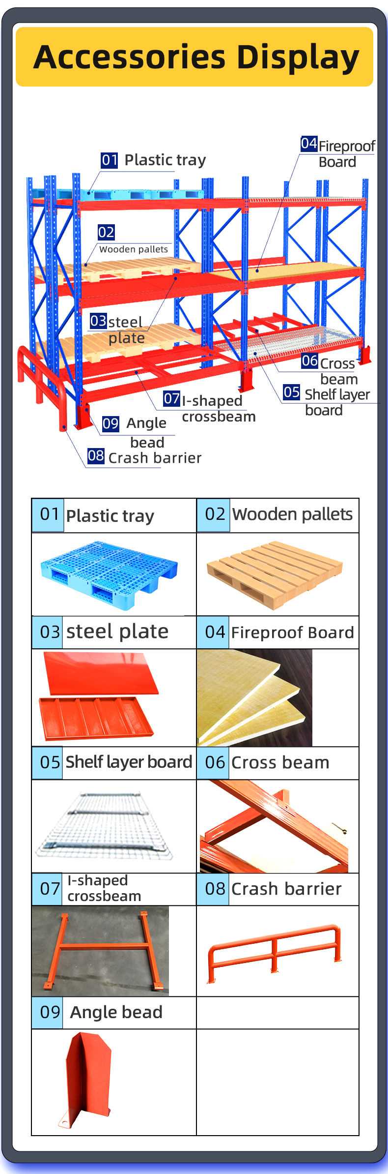 Rack Factory Manufacturer Custom Warehouse Heavy Duty Pallet Racking Storage Shelf From China