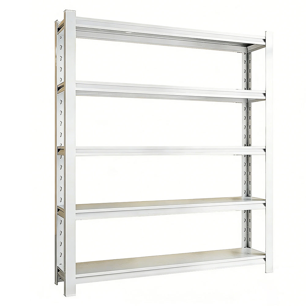 Customized Industrial 5-Tier White Steel Storage Rack Boltless Adjustable Shelving for Warehouse & Home Shelves