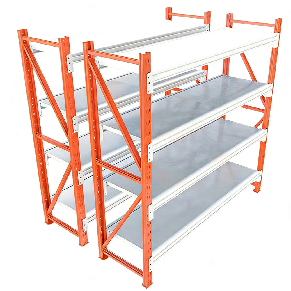 Industrial Cold Rolled Steel Storage Racks 4-Layer Adjustable Warehouse Shelving with Powder Coating
