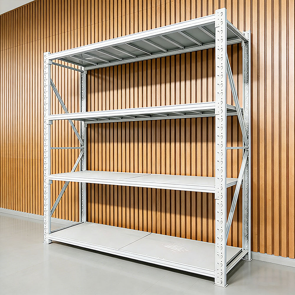 Factory Direct 4-Layer Adjustable Anti-Rust Steel Boltless Shelves 300-500kg Capacity Powder Coated Plug-In