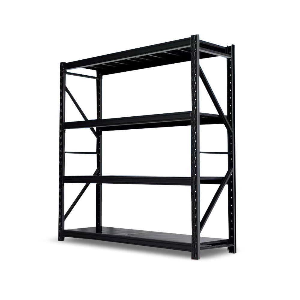 Steel 4-Layer Shelves Boltless Warehouse Racks with Anti-Rust Powder Coated Finish Adjustable & Detachable Design