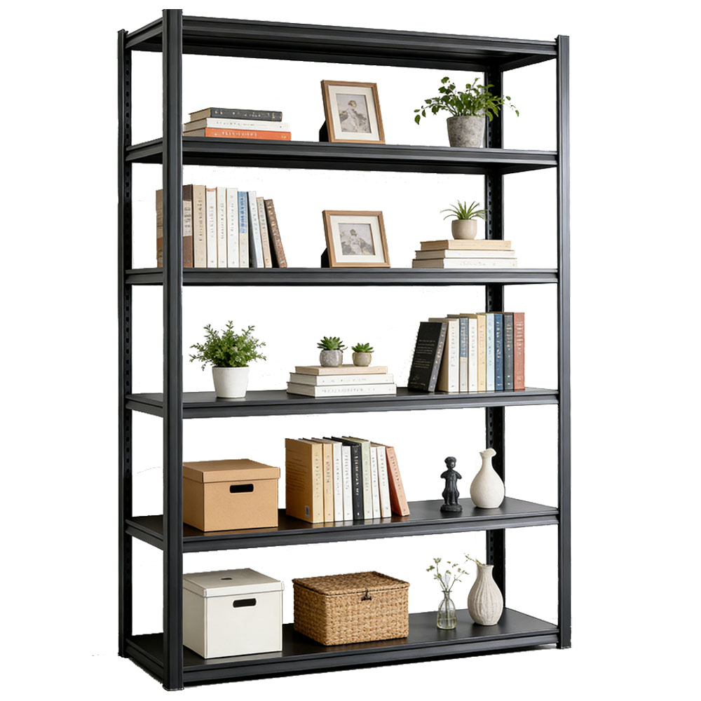 Customized 6-Layer Storage Rack with Adjustable Height Metal Keyhole Storage Shelf for Home Shelves