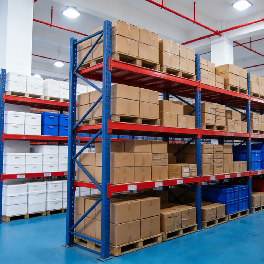 Chinese Supplier Customized Diamond Shaped Hole Pallet Shelves Heavy Duty Warehouse Tray Shelves Multi Level Shelves