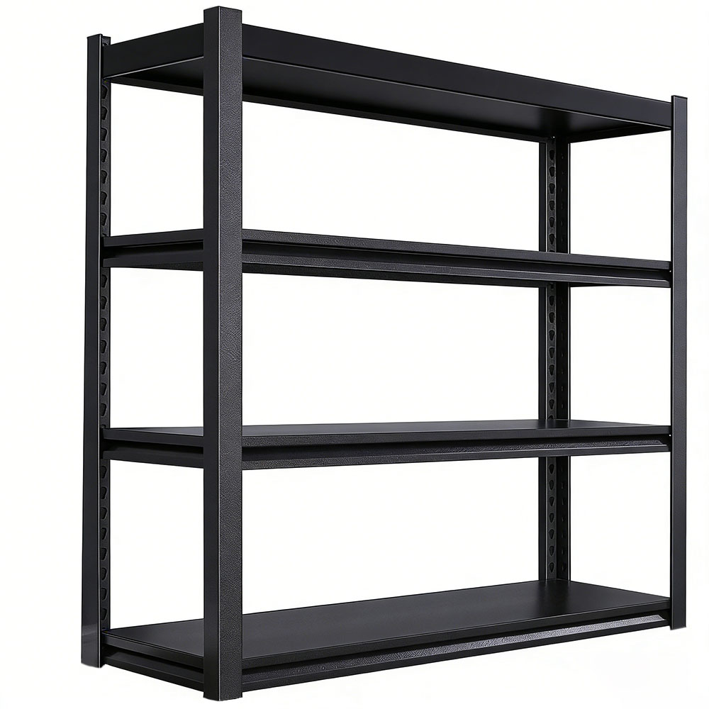 Customized 5-Tier Light Duty Black Metal Storage Rack Adjustable Industrial Shelving for Commercial & Home Use