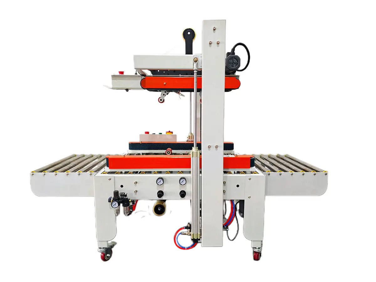 Low Price FJ123 Automatic Top-Side Drive Belt Carton Sealer Manufacturers, Distributors
