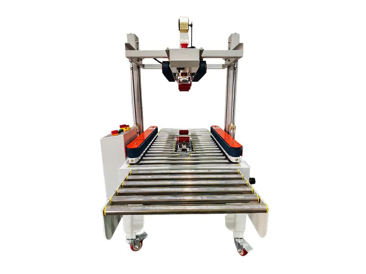 Low Price FJ123 Automatic Top-Side Drive Belt Carton Sealer Manufacturers, Distributors