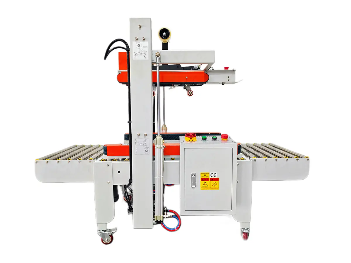 Low Price FJ123 Automatic Top-Side Drive Belt Carton Sealer Manufacturers, Distributors