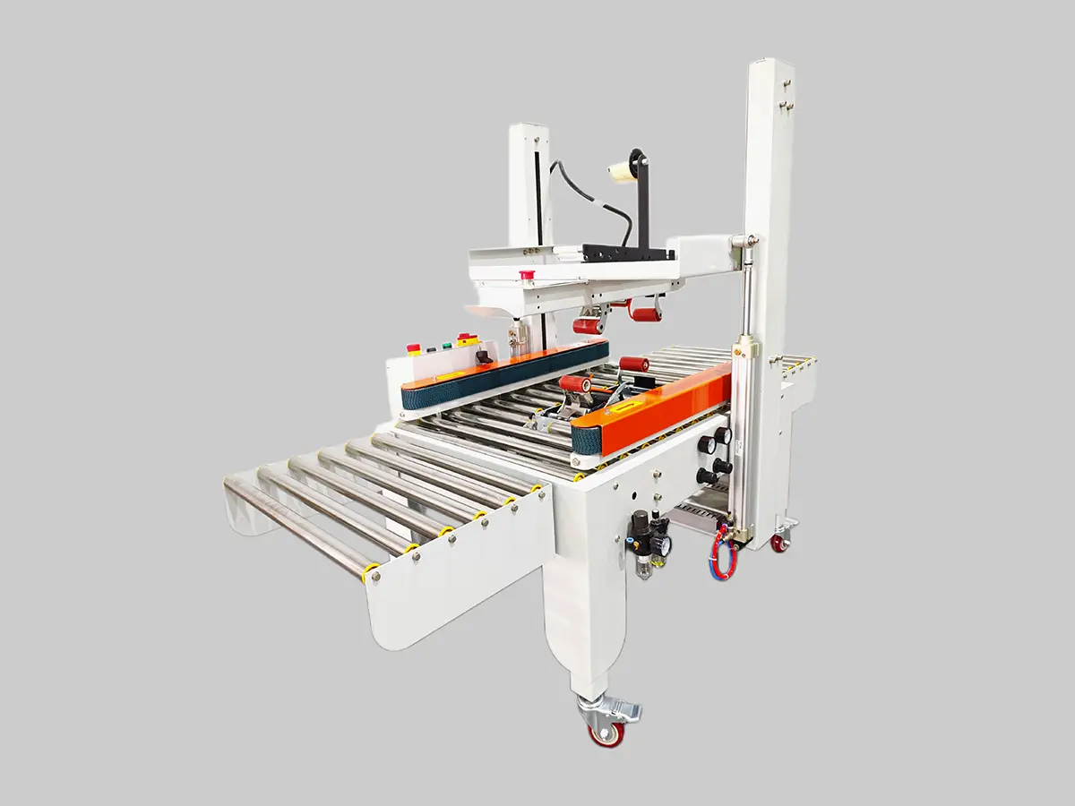 OEM FJ122 Fully Automatic Side Drive Belt Carton Sealer Company, Vendor