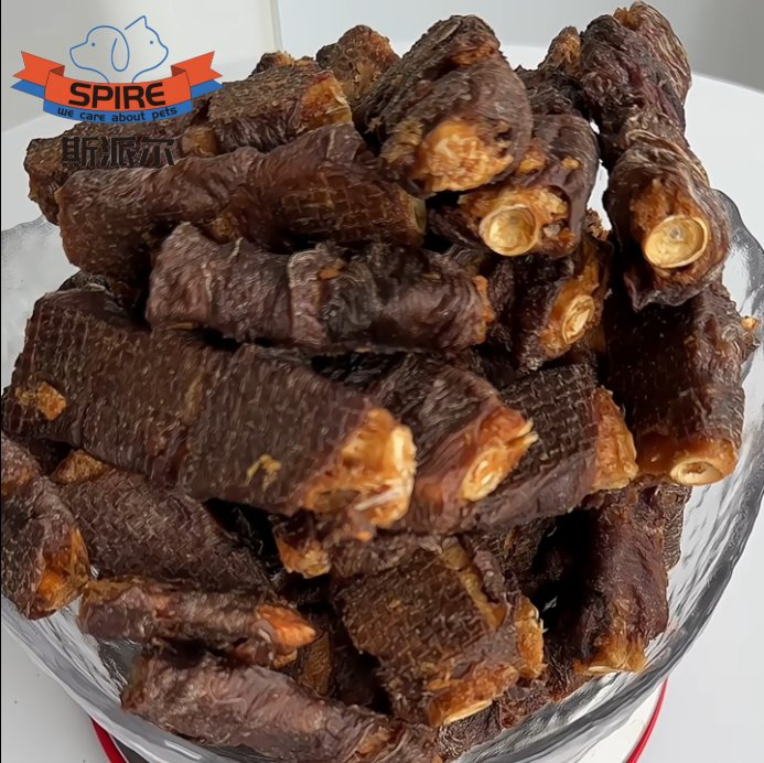 China Pet Supply OEM Fresh Meat Duck Wrapped Plaice Bone Pet Product for Dog Training