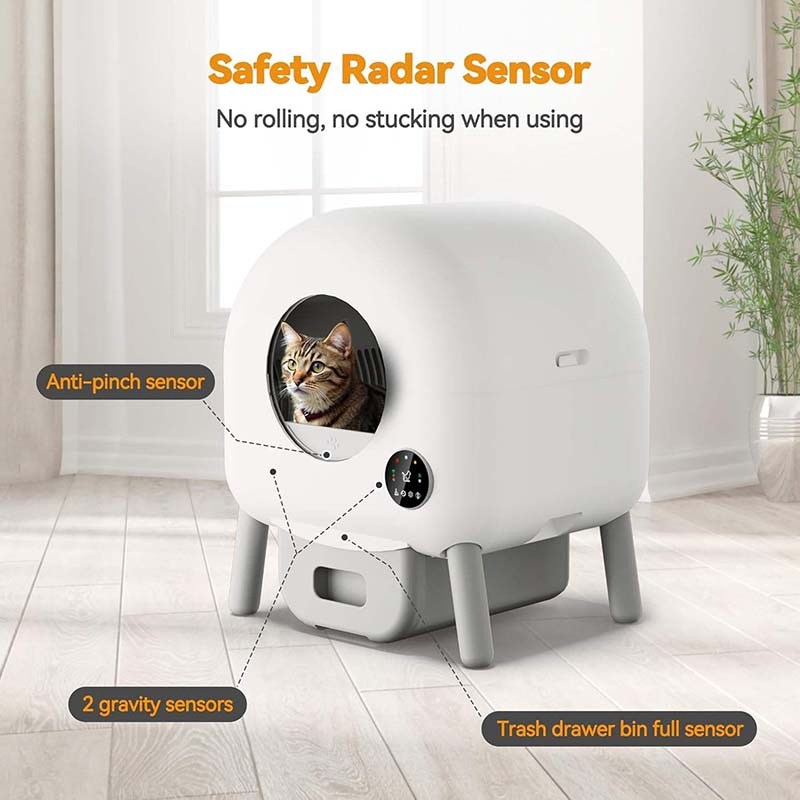 Pet Products Large Capacity Safety Upgraded Automatic Self Cleaning Cat Litter Box Odor-Control Litter Box