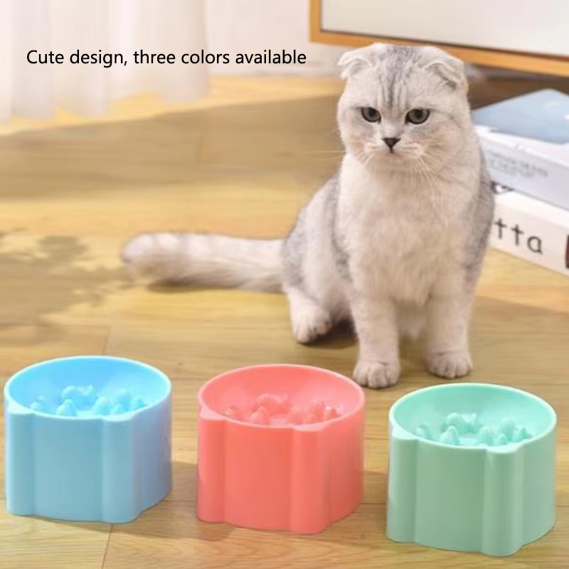 Cat Slow Food Bowl Small Cat and Dog Anti Choking Bowl Neck Protection Design Cat and Dog Feeding Device Pet Supplies