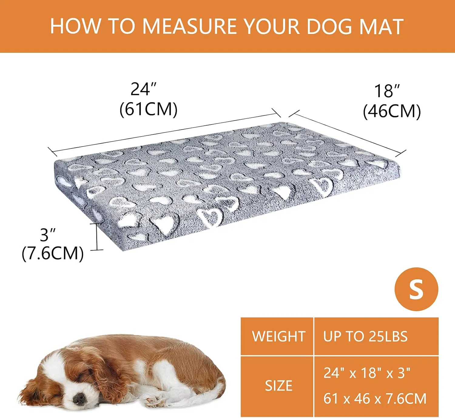 Pet Bed Mattress for Dogs with Waterproof Linings&Removable Machine Washable Cover