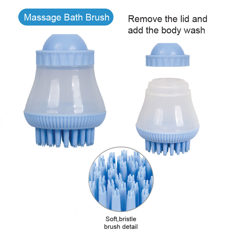 Rena Pet New Design Colorful Plastic Grooming Brush Dog Soft Silica Gel Bath Tools