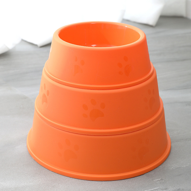 Dog Footprint Non-Slip Plastic Single Bowl Pet Dog Food Bowl Wholesale Pet Supplies