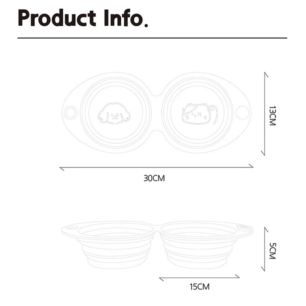 Double Foldable Pet Bowl