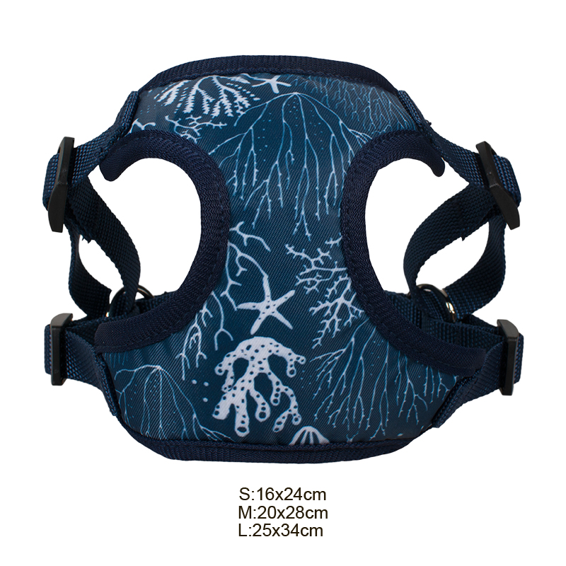 Rena Pet Printed Adorable Fashion Adjustable Reflective Polyester Collar Leash and Harness