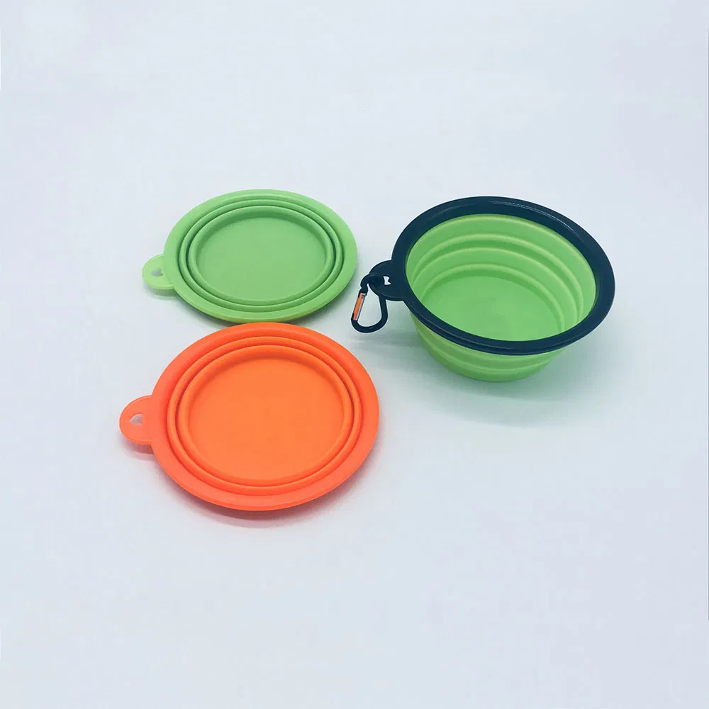 Colored Portable Silicone Folds Pet Food Cat Feeding Bowl