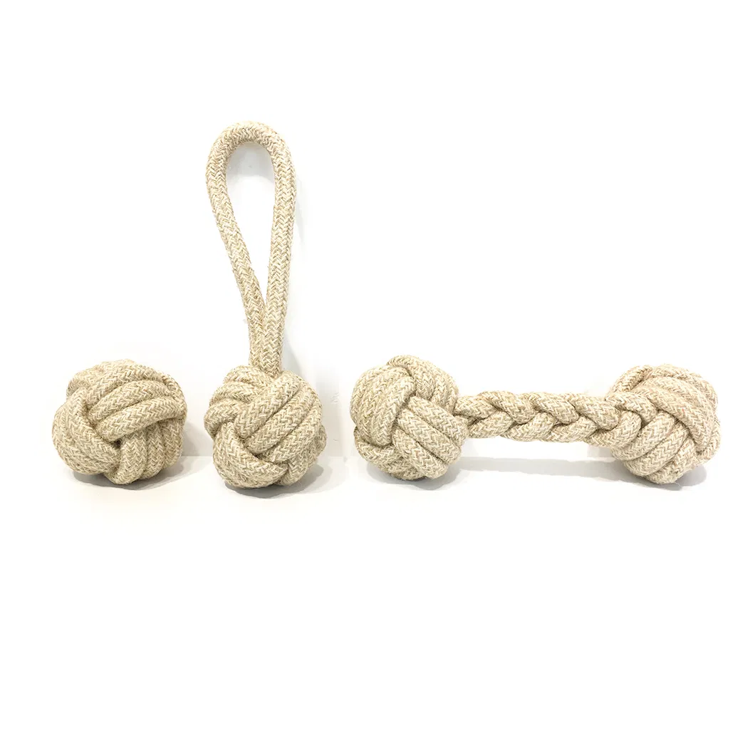 Interactive Training Chewing Hemp Cotton Rope Ball Dog Toy Pet Accessories