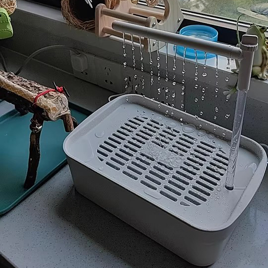 Automatic Water Circulation Parrot Shower Bath Large Self-Cleaning Bird Bathing Pool with Pump System Pet Bird Grooming Supplies