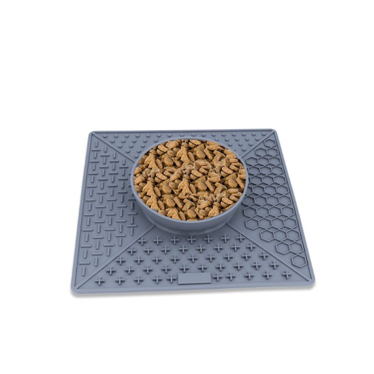 Eco-Friendly Pet Feeding Lick Mat Silicone Pet Slow Feeder Dog Bowl with Mat for Dog Pet Anxiety Relief