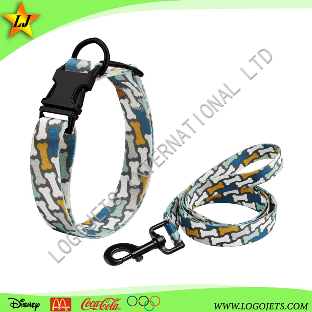 Personalized Customized Logo Printed Durable Pet Dog Collar Leashes