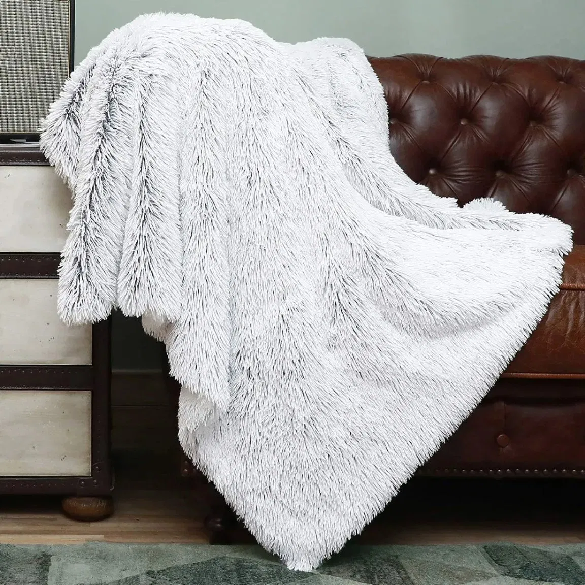 Printed Faux Fur Shag Dog Throw Thick Fuzzy Shaggy Pet Blankets