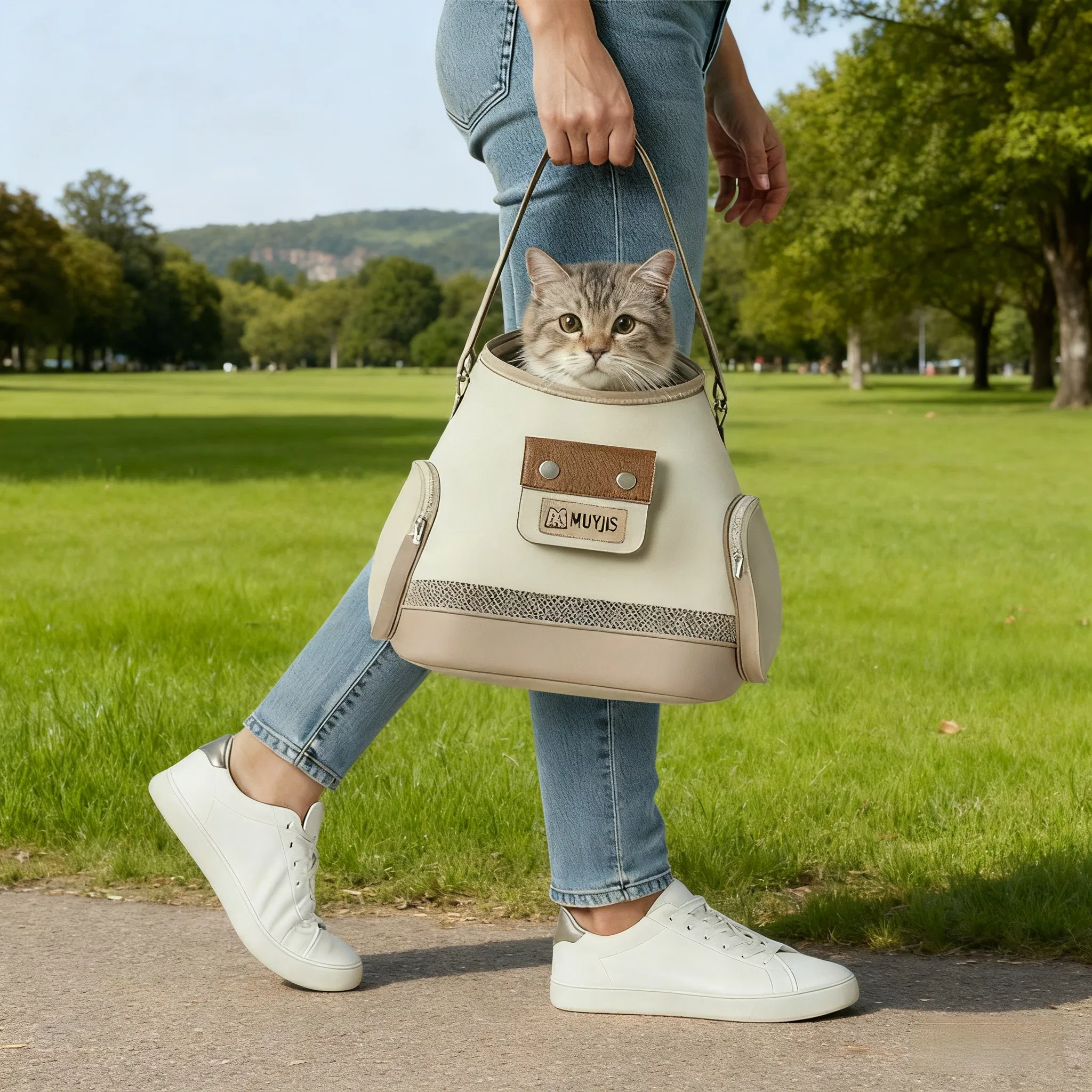 Stylish Travel-Friendly Pet Carrier for Small Dogs and Cats