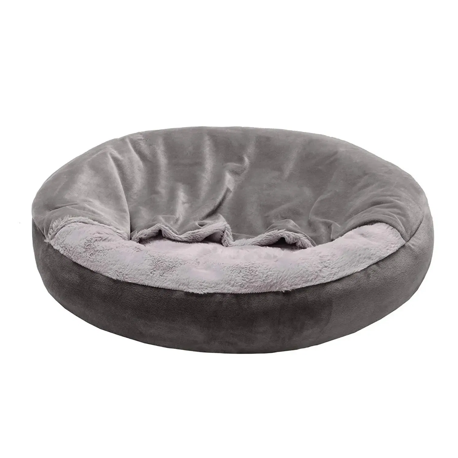 Donut Calming Pet Bed for Pets, Washable Cover