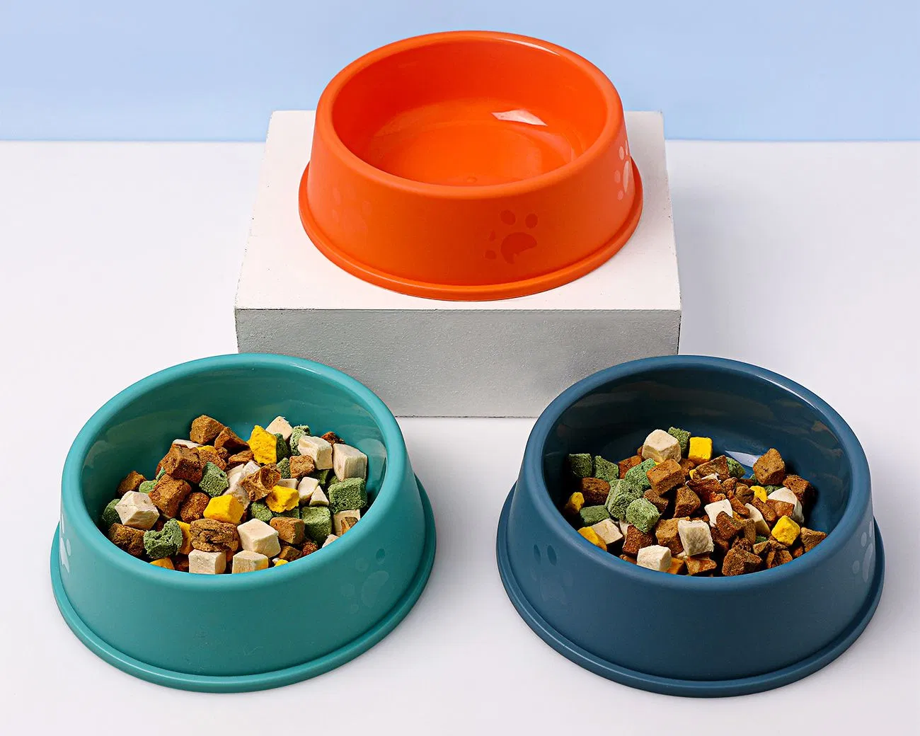 Dog Footprint Non-Slip Plastic Single Bowl Pet Dog Food Bowl Wholesale Pet Supplies
