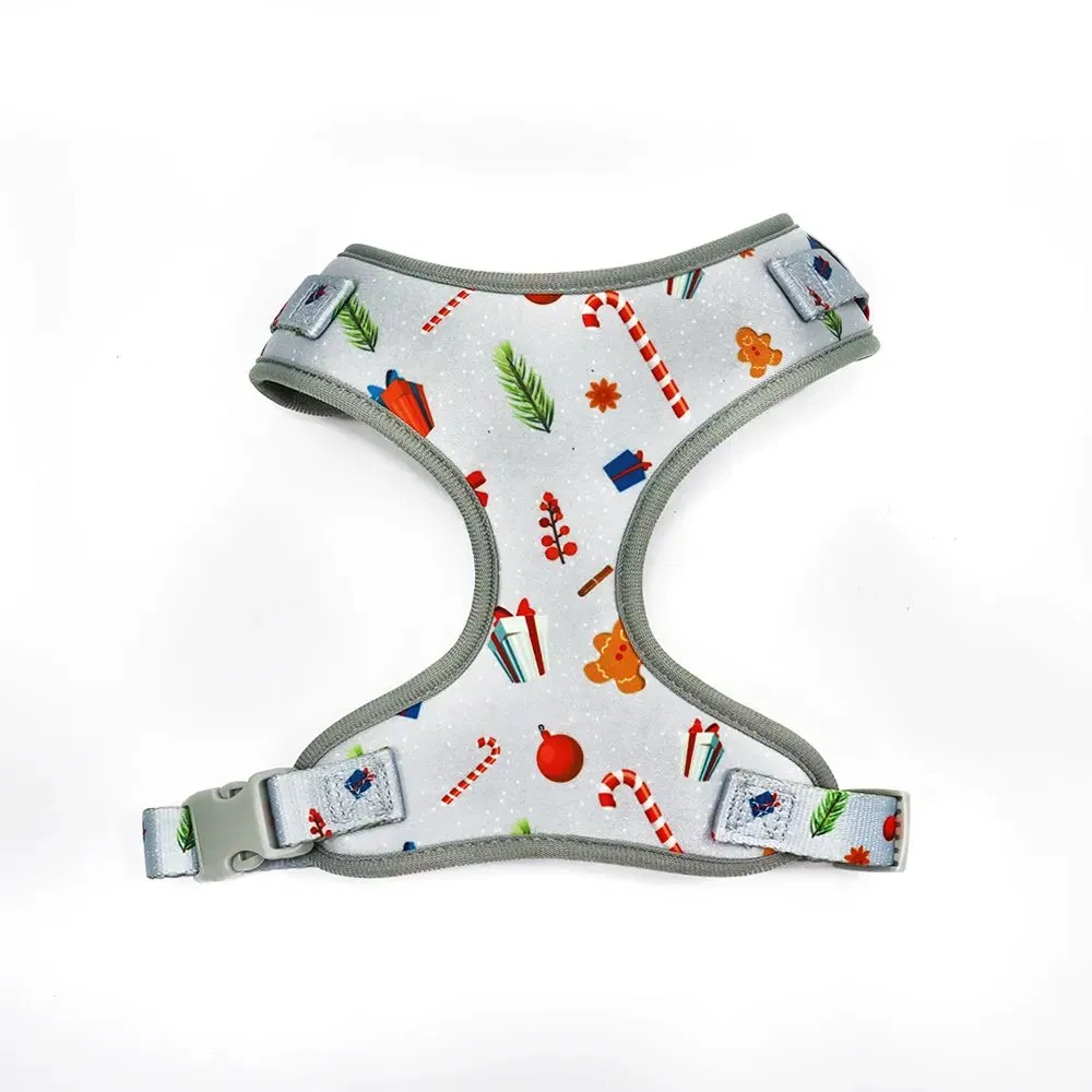 Wholesale Custom Logo and Pattern Dog Harness Luxury Adjustable No Pull Pet Dog Leash and Collar Poop Bag Holder Pet Supplies