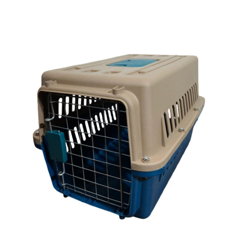 Pet Airline Carrier Bag for Dogs Cats-Portable Adjustable Plastic Cage Button Closure Solid Large Capacity Outdoor Travel