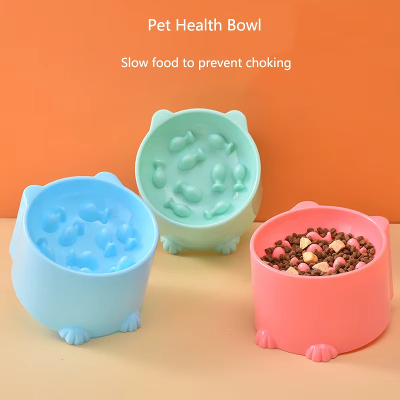 Cat Slow Food Bowl Small Cat and Dog Anti Choking Bowl Neck Protection Design Cat and Dog Feeding Device Pet Supplies
