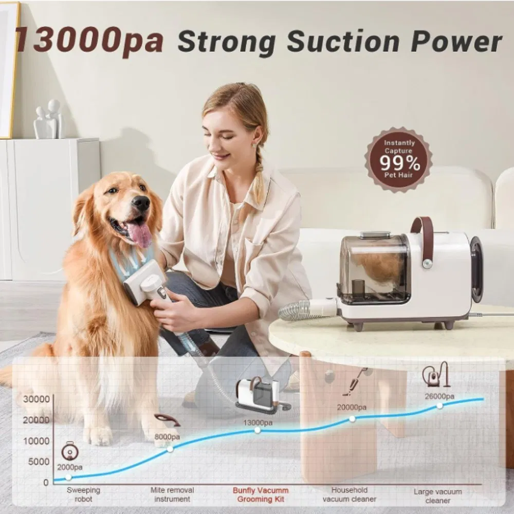 7 Pet Grooming Tools Dog Bush and Vacuum Suction 99.99% Hair