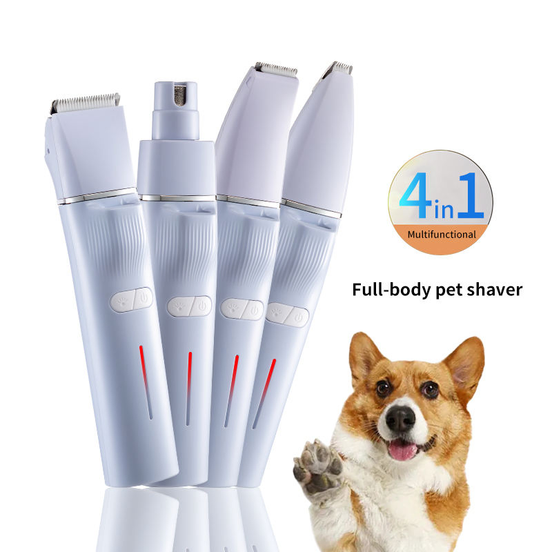 4-in-1 Pet Grooming Tool for Trimming Shaving Grinding with Ringworm Light